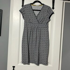 Navy & white print Dress